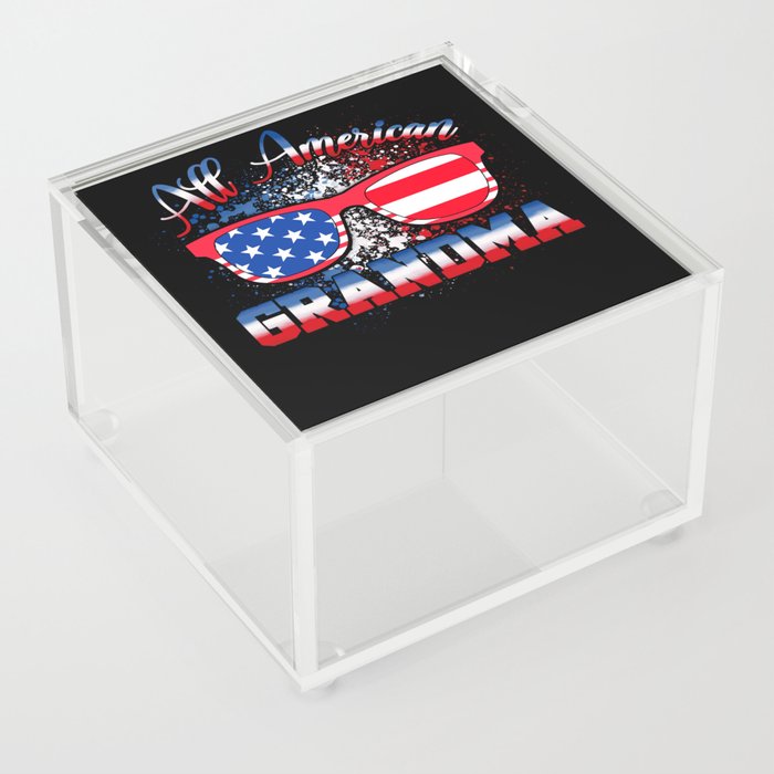 All american grandma US flag 4th of July Acrylic Box