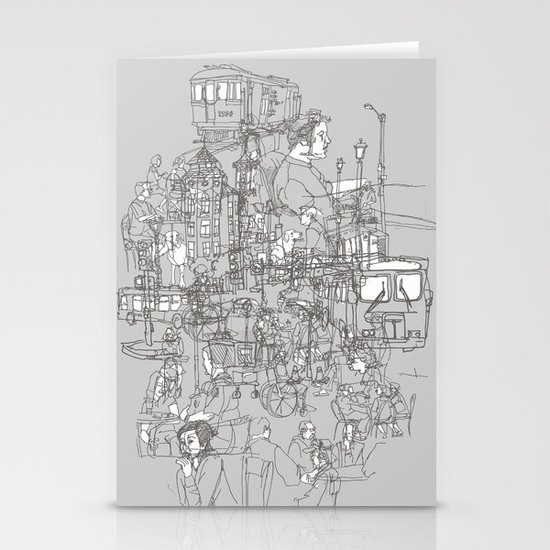 Interlocking Lives, Lines, and Transit Lanes Stationery Cards