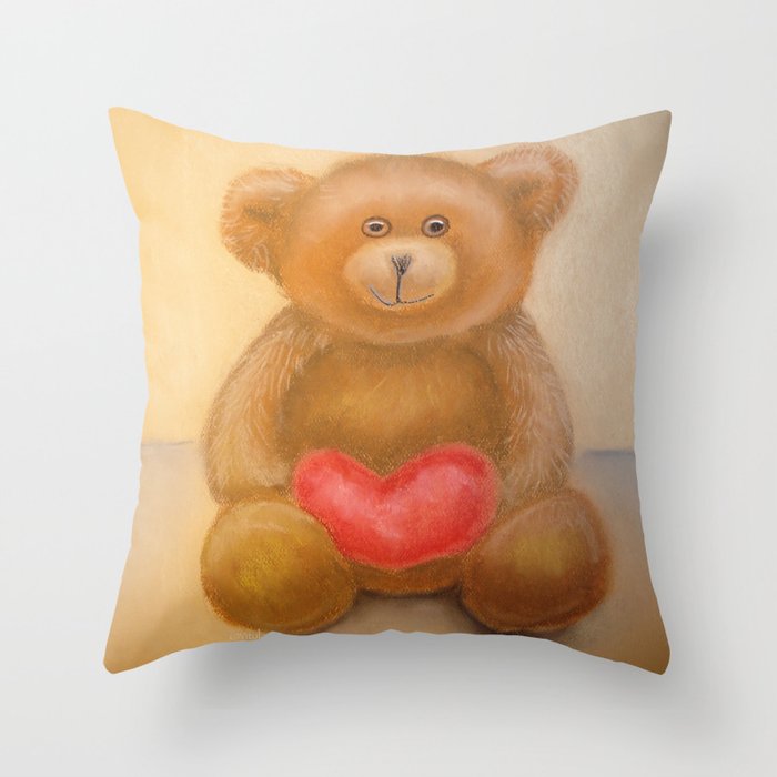 "Teddy Bear" Toy by pastel Throw Pillow