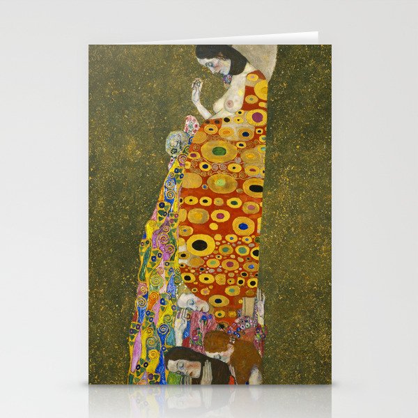 Hope II by Gustav Klimt Stationery Cards