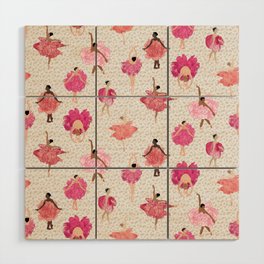Dance of the Peony Flowers  - with White background Wood Wall Art