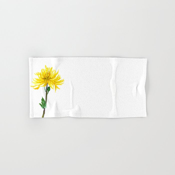 one yellow chrysanthemum Hand & Bath Towel