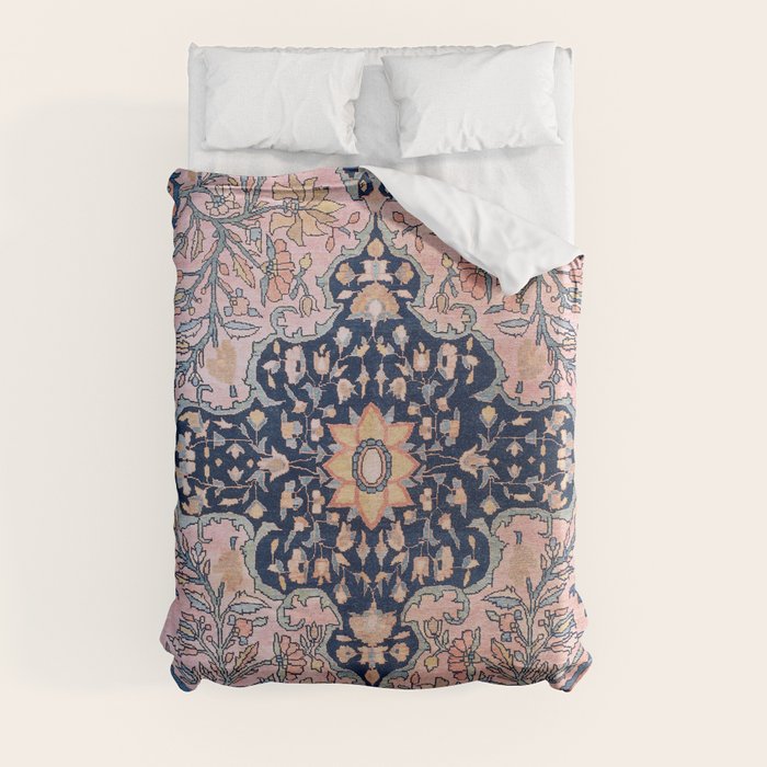 Sarouk Antique West Persian Rug Print Duvet Cover by Vicky Brago