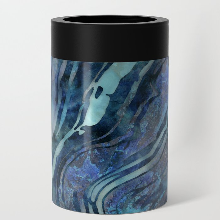 Blue Teal Luxury Gemstone Marble Texture Can Cooler