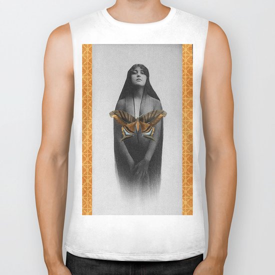 femme au papillon Biker Tank