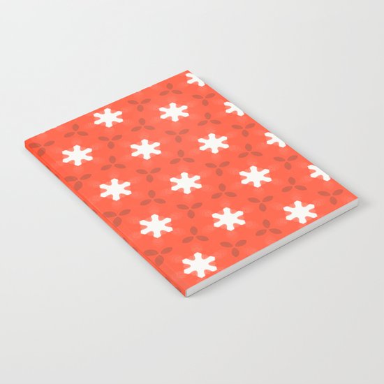 white star on red pattern Notebook