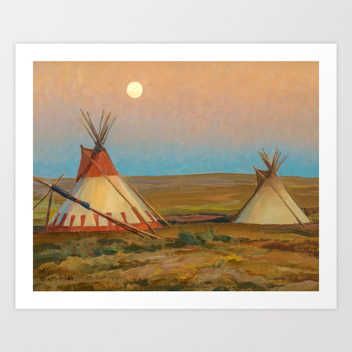 Evening on the Blackfeet Reservation, 1917 by Maynard Dixon Art Print