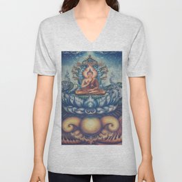 Buddah blue temple V Neck T Shirt