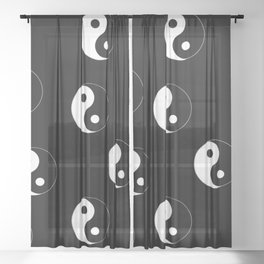 Yin & Yang Pattern Sheer Curtain