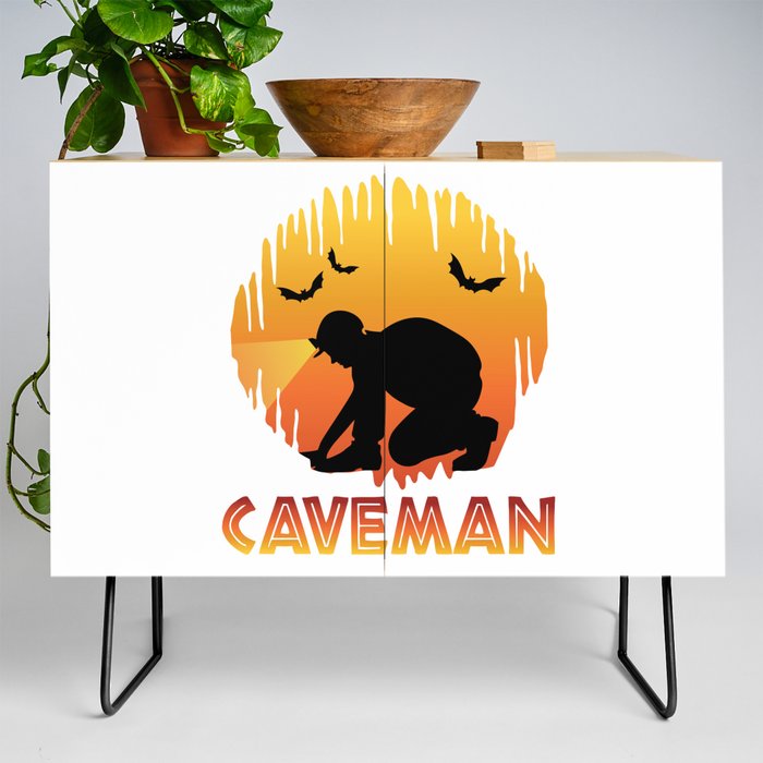 Caveman - Caver Spelunking Speleology Credenza