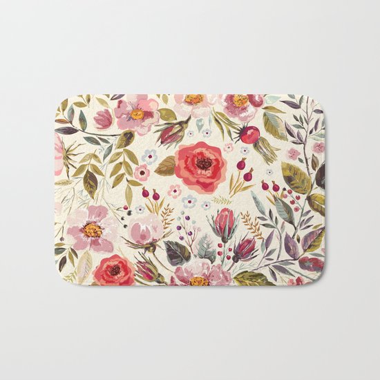 Floral Theme Bath Mat