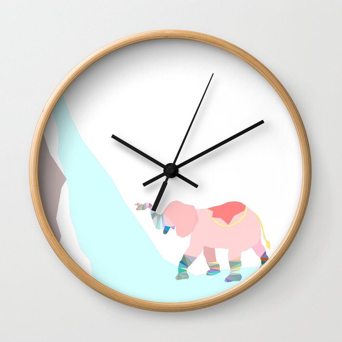 elephant shower Wall Clock