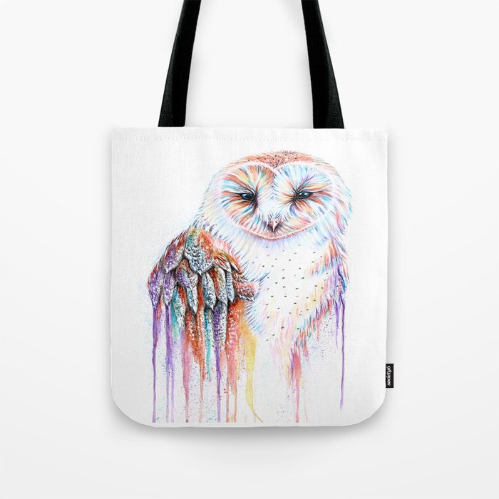 Colorful Owl Tote Bag by Michelle Faber Art Society6