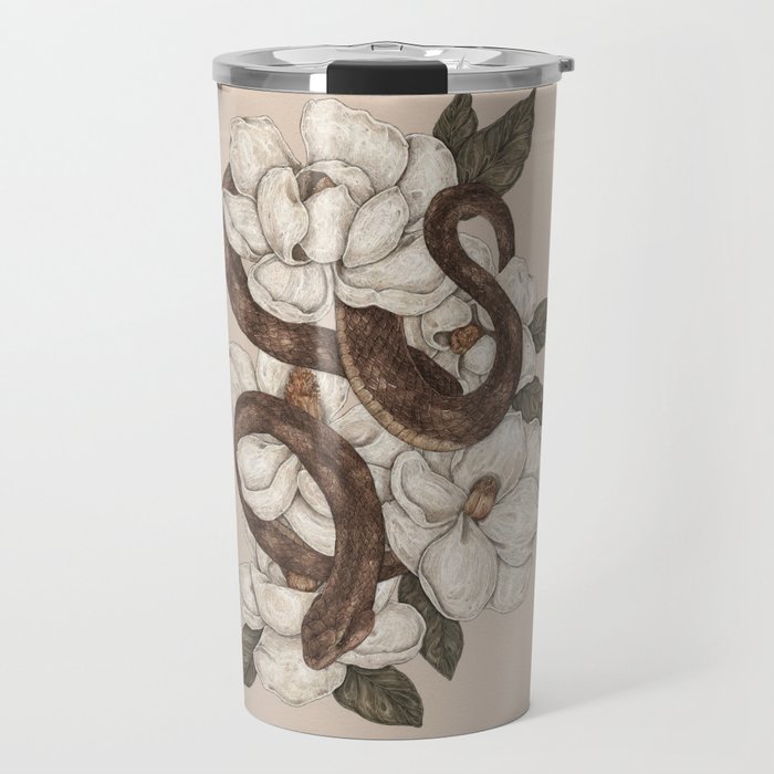 Snake and Magnolias Travel Mug