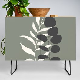 Leaf Duo on Green Credenza
