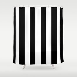 Black and White Stripes  Shower Curtain