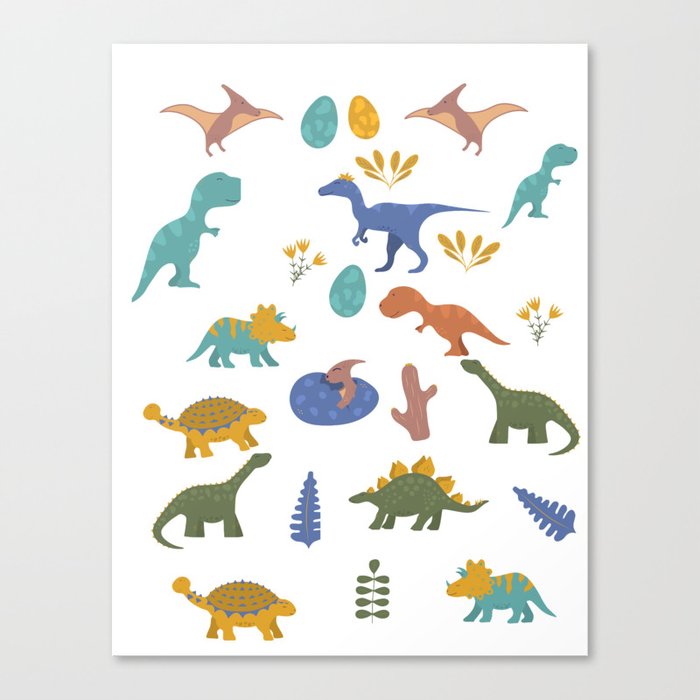 Dinosaur pattern Canvas Print