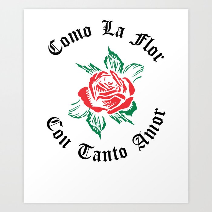 Como La Flor Selena Mexican Spanish Womans Cumbia TexMex Con Tanto Amor Cantante Musica Art Print