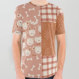 Baby Animal Faces Quilt All Over Graphic Tee