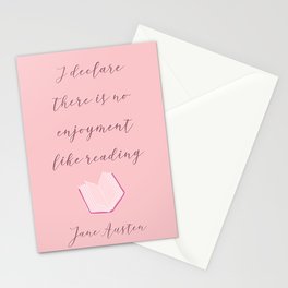 I Declare There Is No Enjoyment Like Reading Jane Austen Stationery Card