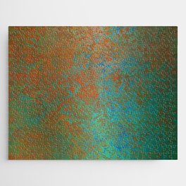 Vintage Teal and Copper Rust Jigsaw Puzzle