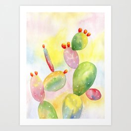Colorful Prickly Cactus 2 Art Print