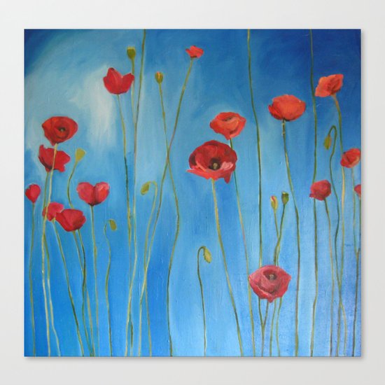 Blue Poppies Canvas Print