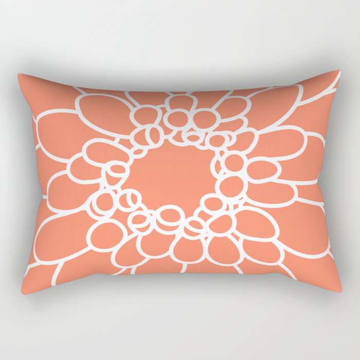 Coral Chrysanth Rectangular Pillow