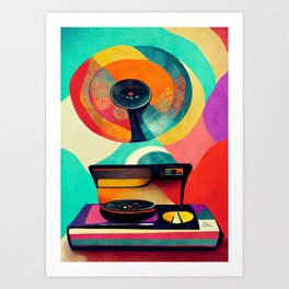 Pop Art Record Player Art Print