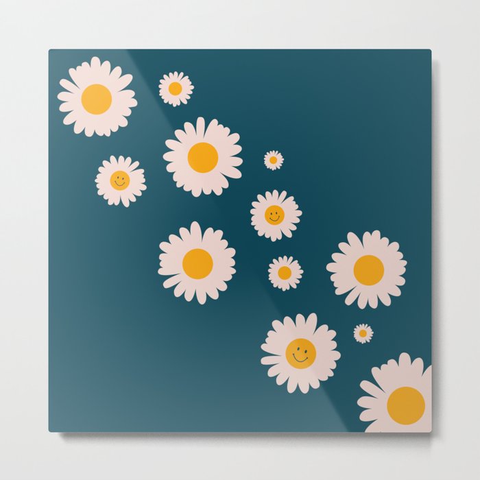 Daisy print - Modern art - Spring  Metal Print