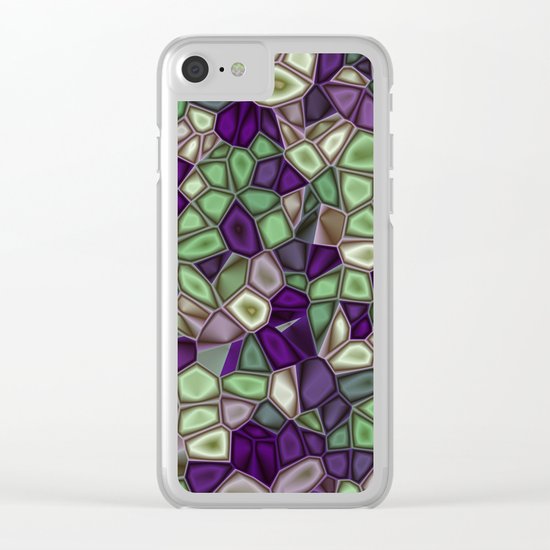 Fractal Gems 02 - Purples and Greens Clear iPhone Case