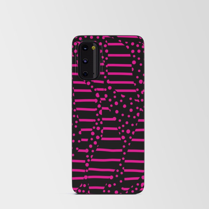 Spots and Stripes 2 - Magenta and Black Android Card Case