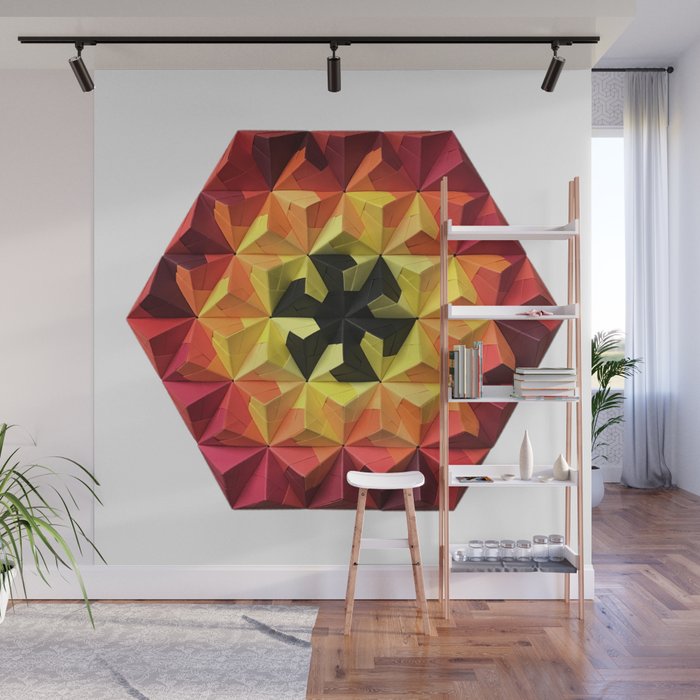 Origami Oh-Seven-Two Fire Wall Mural