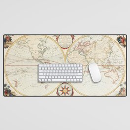 Ancient map of the world Desk Mat