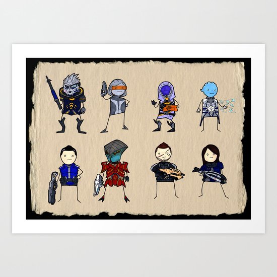 Mass Effect 3 Normandy Crew Art Print