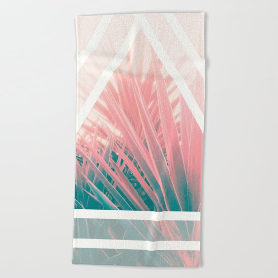 Pastel Palms into Triangle Beach Towel
