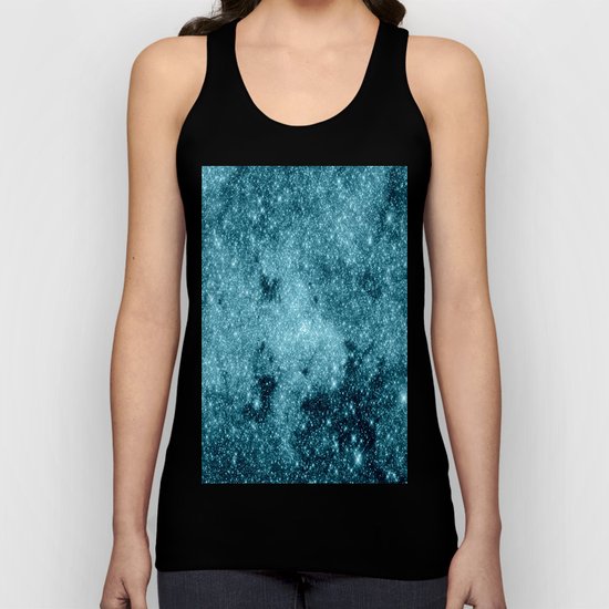 Teal Galaxy STars Unisex Tank Top