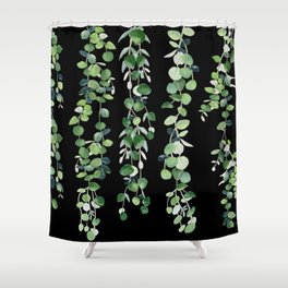 Eucalyptus Sur Fond Noir Shower Curtain