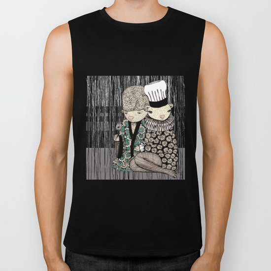 Happy when it rains Biker Tank