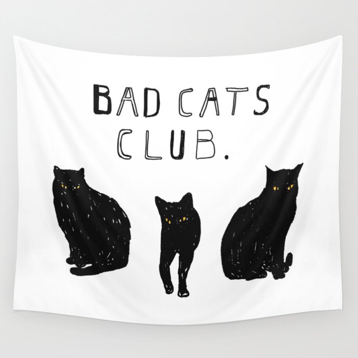 Bad Cats Club Wall Tapestry
