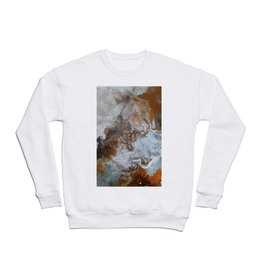 Sage and Umber Paint Pour Print Crewneck Sweatshirt
