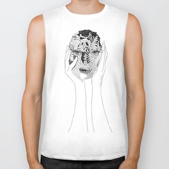 Her Love Mask Biker Tank