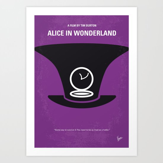 No140 My Alice in Wonderland minimal movie poster Art Print