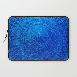 Blue Metal Flower Mandala Laptop Sleeve