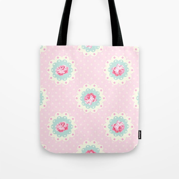 Shabby Chic Rose Pattern Tote Bag