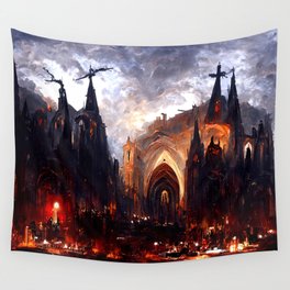 Lucifer Palace in Hell Wall Tapestry
