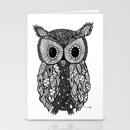 crazy owl Stationery Cards