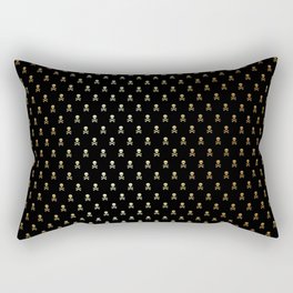 SKULLS PATTERN - BLACK & GOLD - SMALL Rectangular Pillow