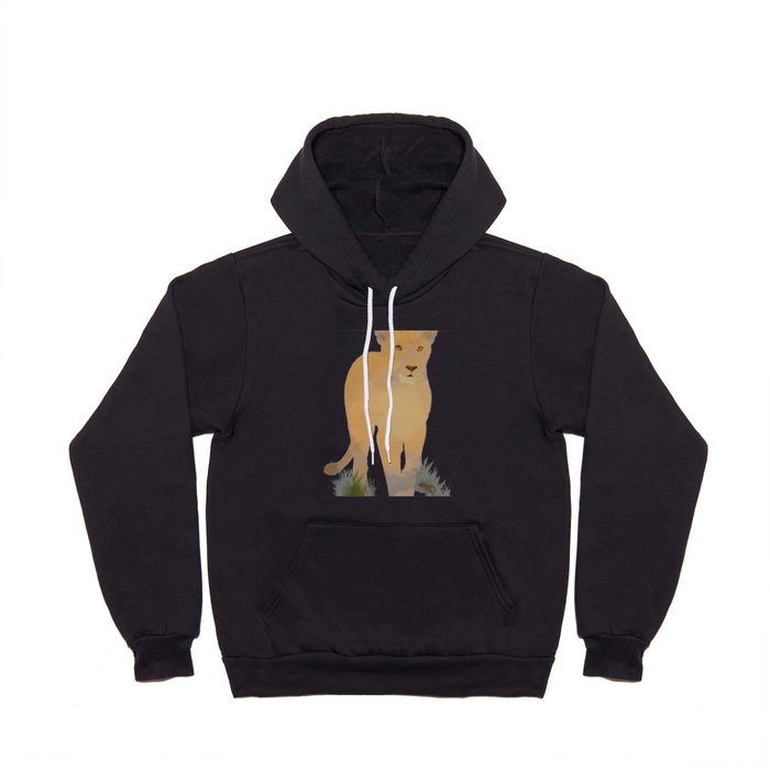 Watercolor Lioness Stalking Hoody