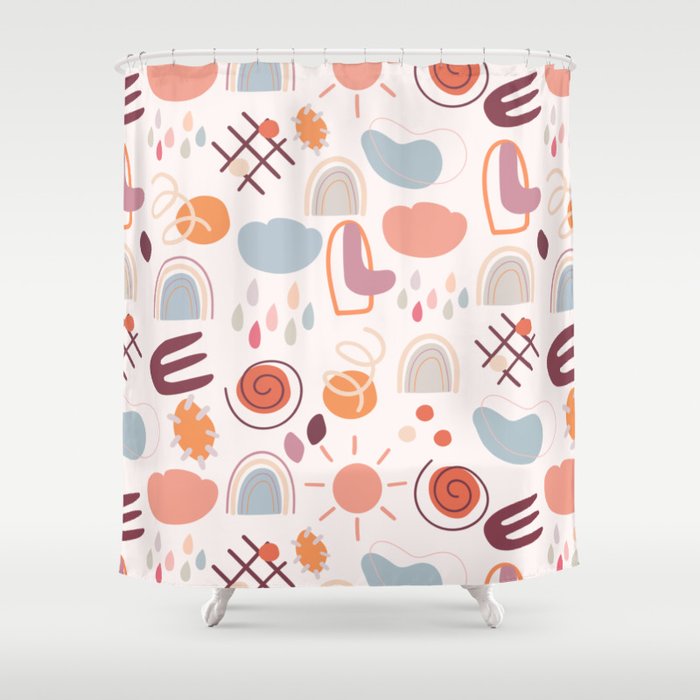 Bohemian Pastel Abstract Shower Curtain